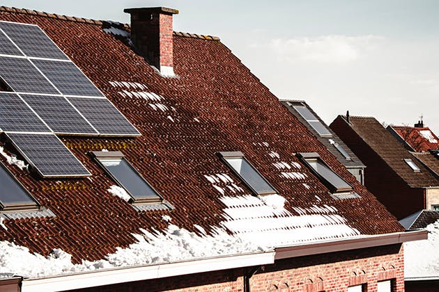 Solar panels in winter | Castle Bromwich, Solihull, Sutton Coldfield